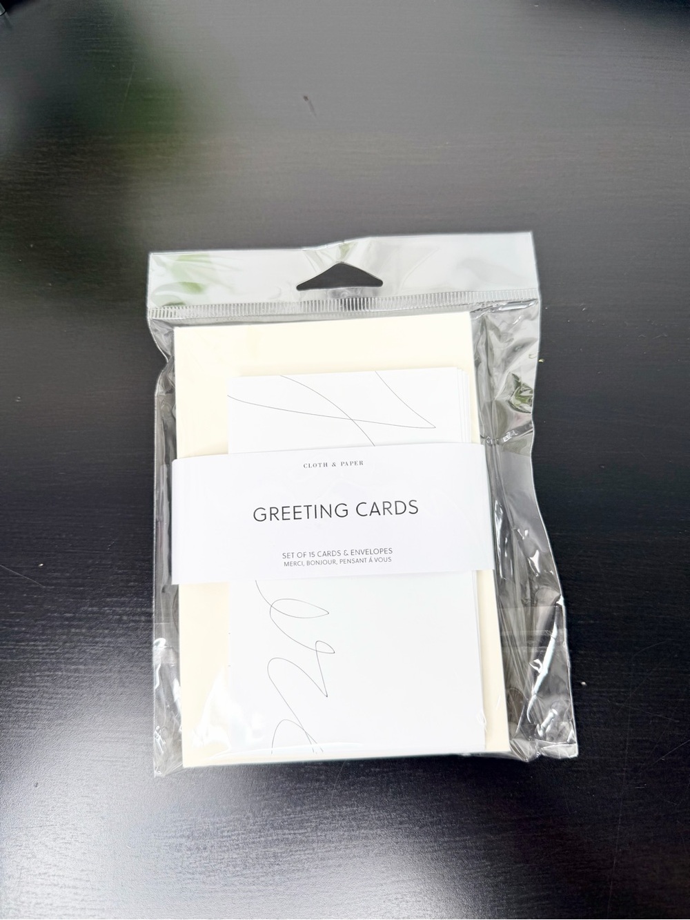 Cloth & Paper Greeting Cards Set of 15 cards & envelopes in white & cream color